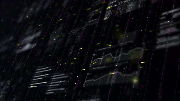 4K Futuristic technology data background - Loopable