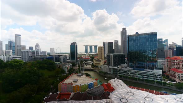 Time lapse of Building in Singapore city