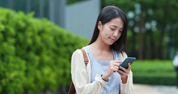 Woman use of mobile phone