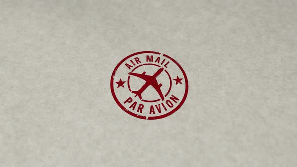 Air Mail post stamp and stamping symbol loop