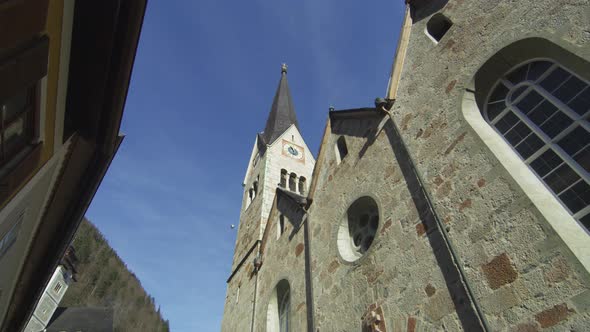 Low angle of the Hallstatt Lutheran Church