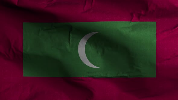 Maldives Flag Textured Waving Background 4K