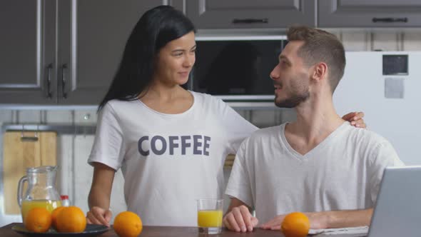 Portrait of Happy Couple on Breakfast