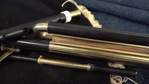 Traditional Irish Uilleann Pipes Bagpipes on Irish Tweed