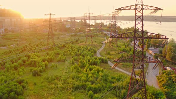 Transmission lines in the morning