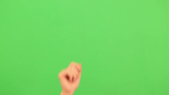 Hand Performed Multiple Multi Touch Gestures on a Green Screen Background. Real Time Video Footage.