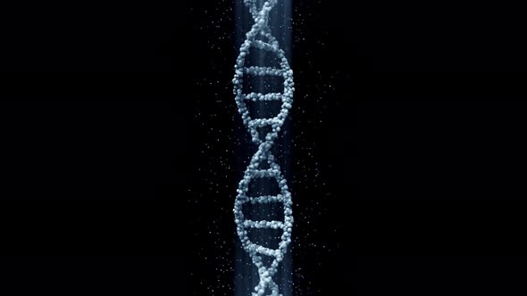 Blue DNA Molecule