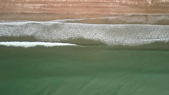 Waves on the New Zealand East coast rolling in with no surfers in the water