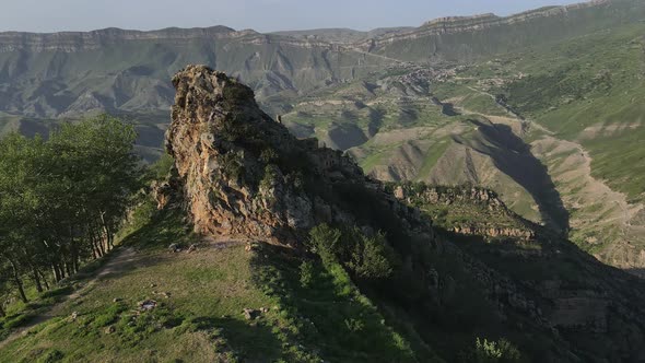 Medieval Stone Ruins of the Ancient Village on the Top of the Mountain