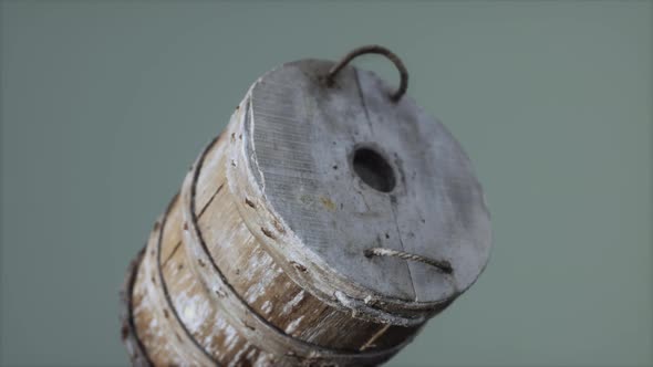 Old Used Rusted Wooden Bucket