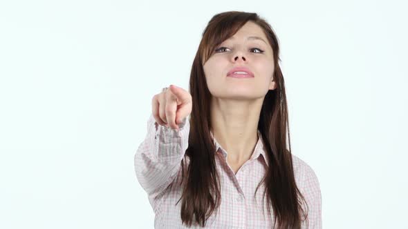 Young Girl Pointing at Camera