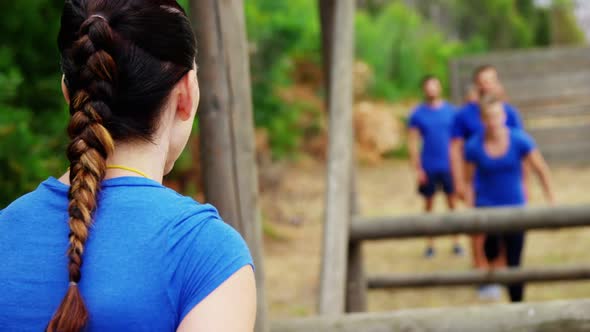 Fit people climbing monkey bars 4k