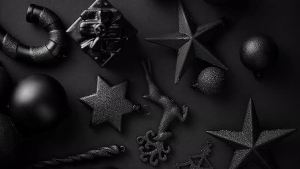 Christmas Minimalistic and Simple Composition in Mat Black Color