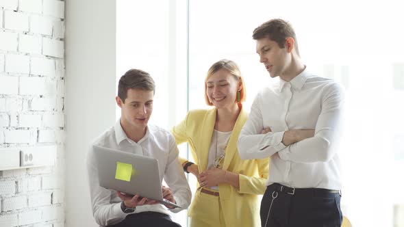 Office and Teamwork Concept, Group of Business People Having a Meeting