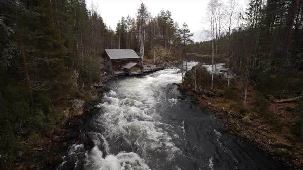 An old mill house in finland by the river