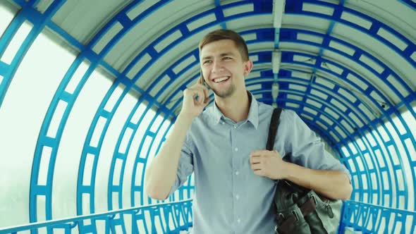 Successful Young Businessman Talking on the Phone