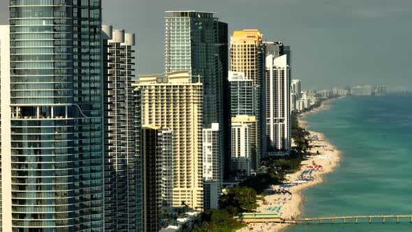 Aerial clip Miami Sunny Isles Beach shot in 4k with 7x zoom drone