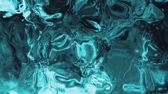 Cyan Color Abstract Water Paint Liquid Animation