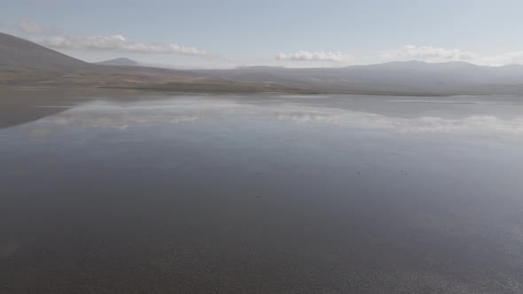 Aerial view of Madatapa lake in Javakheti National park. Georgia