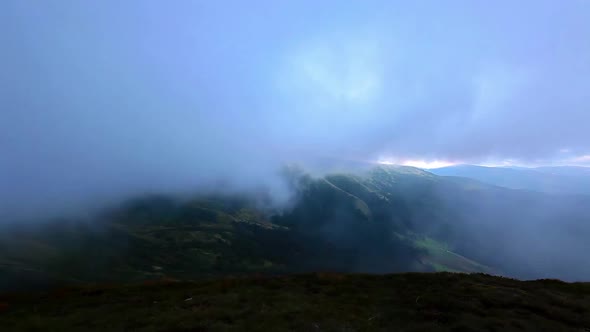 storm clouds. mountain landscape timelapse.