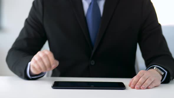 Businessman Working with Tablet Pc