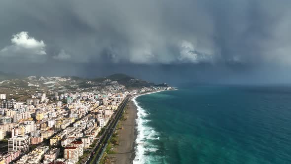 Awesome azure texture at storm sea 4 K