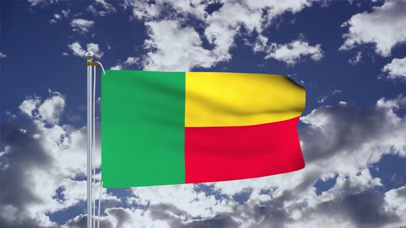 Benin Flag Waving 4k