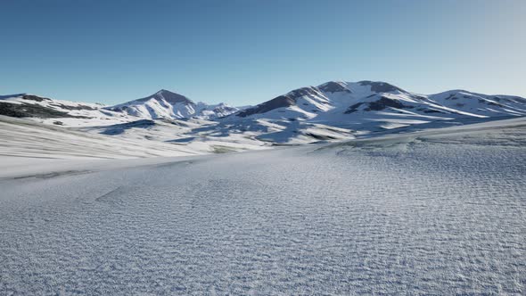 Snow Covered Volcanic Crater in Iceland