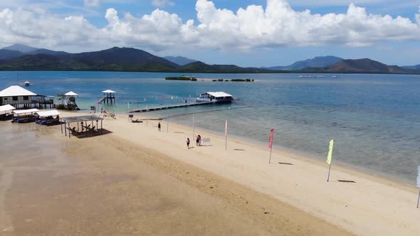 Aerial view of Tourists at the Beach