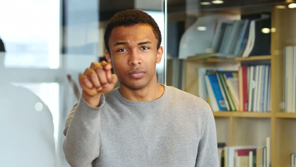 Pointing toward Camera with Finger, Afro-American Man, Portrait