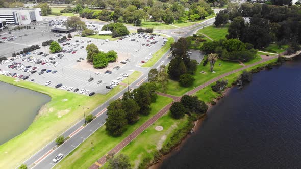 Aerial View of a Half Full Car Park