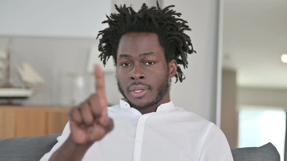 Portrait of African Man Shaking Finger, No Sign 