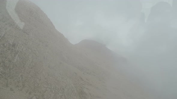 Fluffy Cloud Moving Upon Tahtali Mountain Slope. Kemer, Turkey.