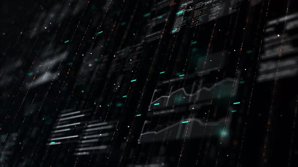 4K Futuristic technology data background - Loopable