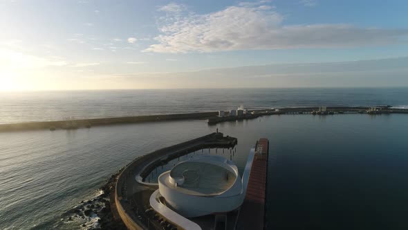 Fish Boat on Harbour Aerial View