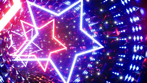 Retro Star Light VJ Tunnel Loop 4K alt