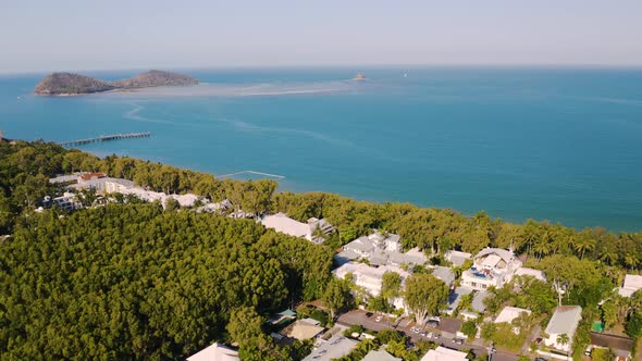 6331 Aerial View On Palm Cove, Suburbean Town Situated On The Ocean Side In Queensland, Australia