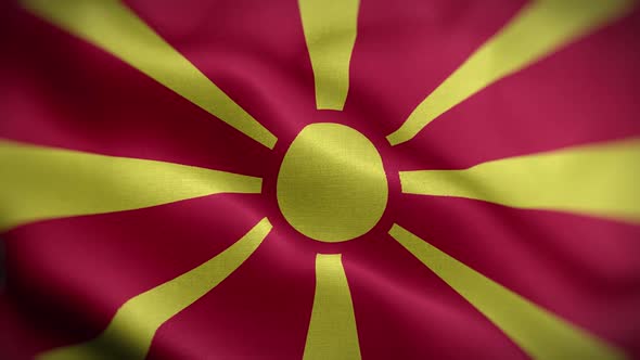 Macedonia Flag Textured Waving Front Background HD
