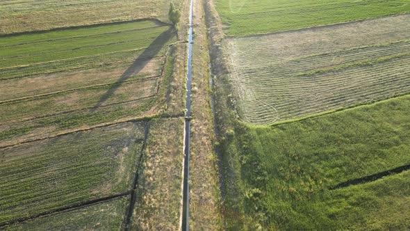 irrigation canal and farmland