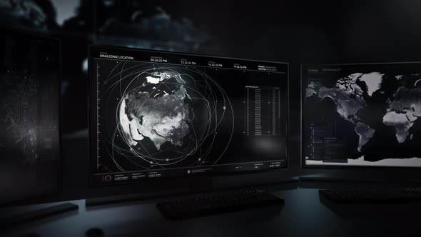 Global Surveillance Interface Scanning Information On Military Air Base alt