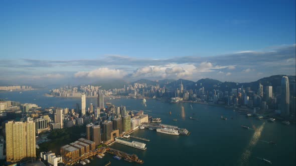 Beautiful building and architecture around Hong kong city skyline