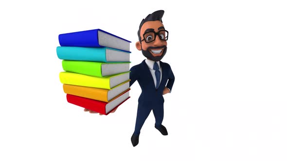 Fun 3D cartoon animation of an indian businessman