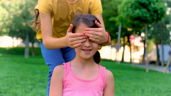 Children Play in the Park on the Grass