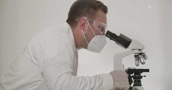 White Microscope in a White Room