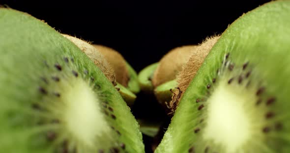 Kiwi fruit super close up macro 4k
