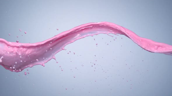 Milky pink liquid splash, Slow Motion