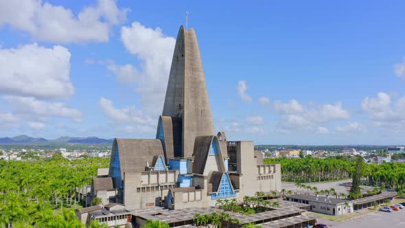 Exterior View Of Basilica Catedral Nuestra Señora de La Altagracia At Daytime In Dominican Republic.