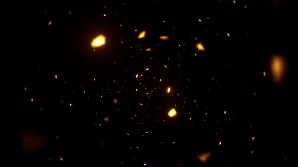 Glowing Warm Color Light Particles Tunnel 4K 02