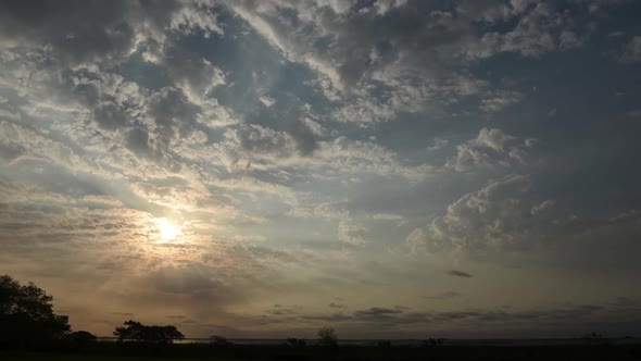 Time lapse of dramatic evening sky