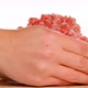 Raw minced pork in a white ceramic cup - VideoHive Item for Sale